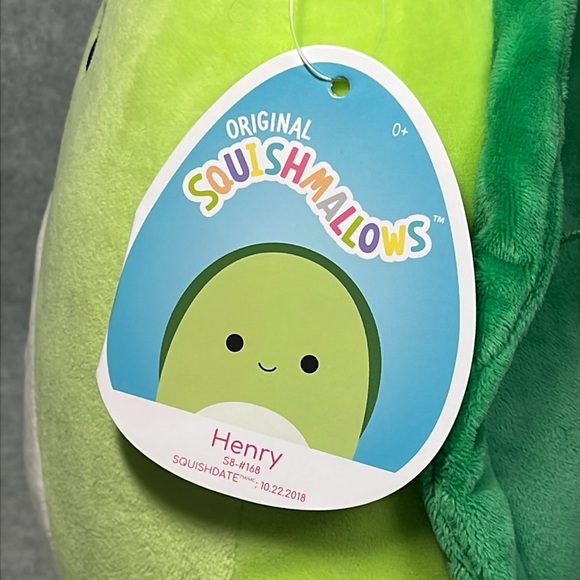 Squishmallow 8” HENRY Green Turtle Stuffed Animal Plush Toy Kellytoy 2018 NWT - Picture 4 of 8